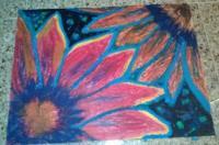 Colorful Meadow - Oil Pastels Drawings - By Morgan Miller, Abstract Drawing Artist