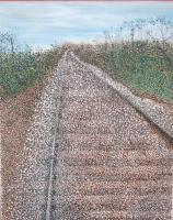 On The Right Track - Acrylic Paintings - By Vince Gray, Pointillism Painting Artist