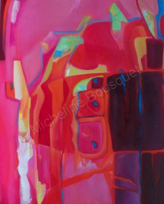 Recent Works - Pink With Orange - Oil