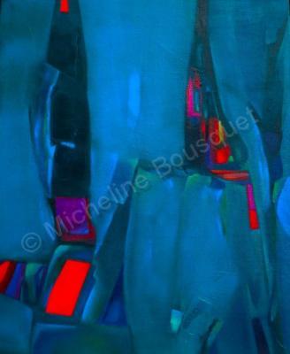 Recent Works - Green Blue  Red - Oil