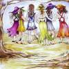 Mothers Daughters Sisters And Friends - Watercolor Paintings - By Janis Artino, People Painting Artist