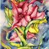 Poinsettia - Watercolor Paintings - By Janis Artino, Flowers Painting Artist