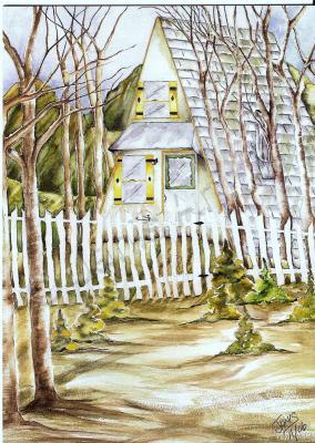 Green - Anderson House Anderson Alaska - Watercolor