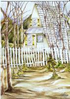 Green - Anderson House Anderson Alaska - Watercolor