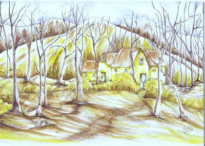 Green - Nenana House Nenana Alaska - Watercolor