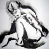 Nude Study In Ink - Ink On Paper Drawings - By Marissa Girard, Study Drawing Artist