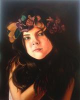 Laura - The Girl With A Wreath - Oil On Canvas