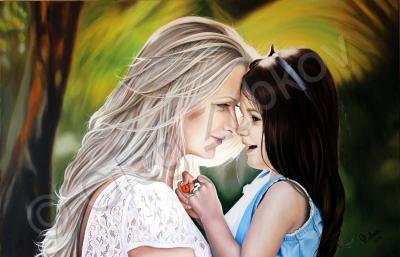 Laura - The Best Girlfriends - Oil On Canvas