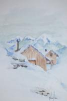 Let It Snow - Watercolor Paintings - By Robert Nowlin, Realism Painting Artist