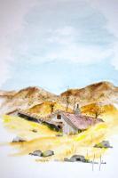 Landscape - Ranch In The Hills - Watercolor