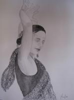 Dancer - Pencil And Charcoal Drawings - By Robert Nowlin, Realism Drawing Artist