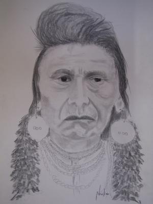 Graphite And Charcoal Drawings - Chief - Pencil And Charcoal