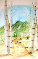 Aspens - Watercolor Paintings - By Robert Nowlin, Impressionism Painting Artist