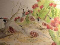 Wild Life - Cactus Apples And Quail - Colored Pencil