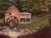 Laudermilk Mill - Acrylics Paintings - By Erika Kohutovic, Realism Painting Artist