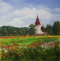 A Church - Acrylics Paintings - By Erika Kohutovic, Realism Painting Artist