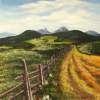 A Field Road - Acrylics Paintings - By Erika Kohutovic, Landscape Painting Artist