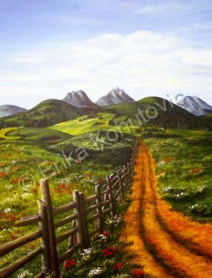 Landscapes - Field Road - Acrylics