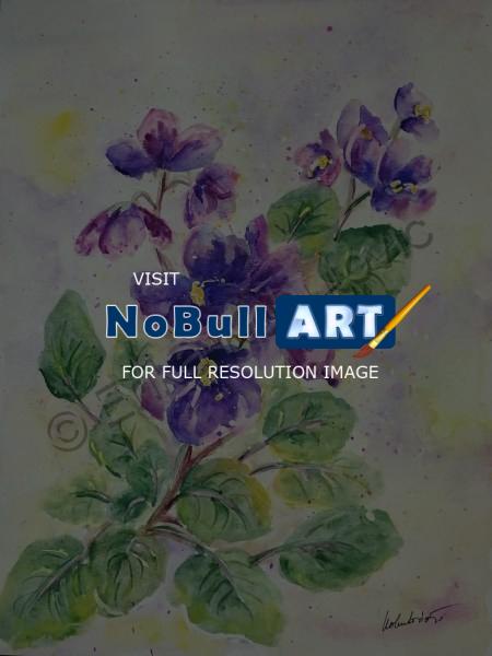 Floral - Violets - Watercolor