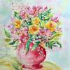 Flower Bouquet - Watercolor Paintings - By Erika Kohutovic, Floral Painting Artist