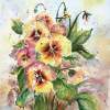 Pansies - Watercolor Paintings - By Erika Kohutovic, Floral Painting Artist