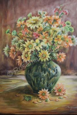 Still Life - Daisies - Oil On Canvas