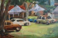 Winter Park Auto Show - Oil On Canvas Paintings - By Rosamalia Bujase, Impressionism Painting Artist