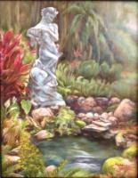 Polasek Gardens - Oil On Canvas Paintings - By Rosamalia Bujase, Impressionism Painting Artist