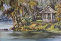 Dinky Dock Park - Oil On Canvas Paintings - By Rosamalia Bujase, Impressionism Painting Artist