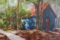 Cottage On Lake Lily - Oil On Canvas Paintings - By Rosamalia Bujase, Impressionism Painting Artist