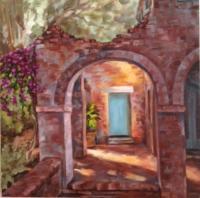Landscapes - Spanish Arch At Casa Feliz - Oil On Canvas