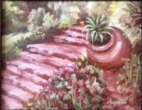 Landscapes - Stairway To Casa Feliz - Oil On Canvas