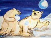 Arctic Bear - Acyclic Paintings - By Craig Cantrell, Animala In Nature Painting Artist