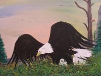 Eagle Babies - Acyclic Paintings - By Craig Cantrell, Animala In Nature Painting Artist