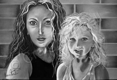 Portrait - Jen And Little One - Oils