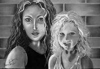 Jen And Little One - Oils Paintings - By Craig Cantrell, Portrait Painting Artist