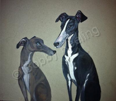 Sighthound Love - The Whippet Treaty - Acrylic