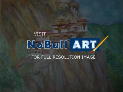 Watercolors - Tigers Nest Bhutan - Watercolor