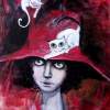 Hat And Cat - Acrylic Paintings - By Adriana Laube, Figurative Painting Artist