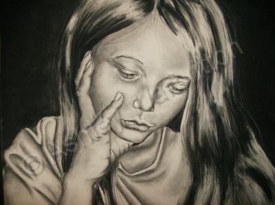 People - Childhood Sorrow - Charcoal