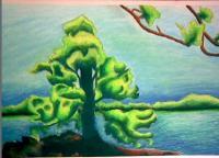 Living By The Water - Oil Pastel Drawings - By Ashley Warbritton, Abstract Drawing Artist
