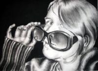 Hey Mister - Charcoal Drawings - By Ashley Warbritton, Realism Drawing Artist