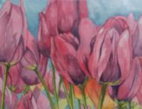 Tulips - Water Color Paintings - By John Chambers, Impressionist Painting Artist
