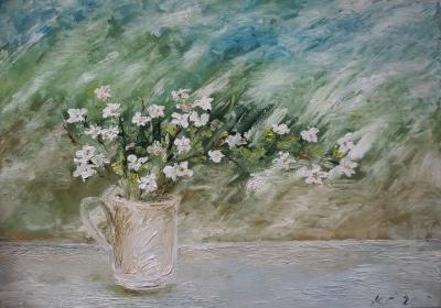 Nature - Soak Apple Blossom - Oil On Canvas