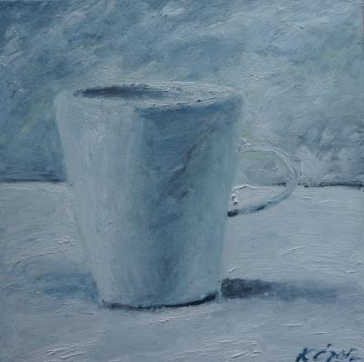 In The Kitchen - A Cup - Oil On Canvas