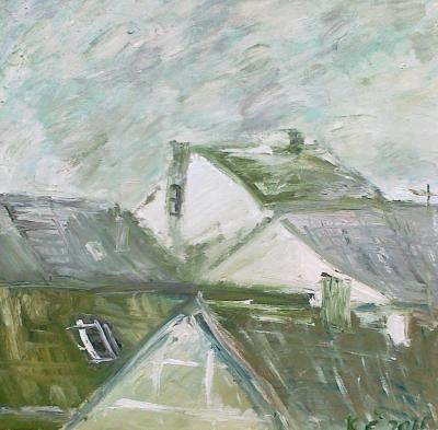 Urbanistic - Roofs - Oil On Canvas