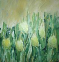 Nature - Yellow Tulips - Acrylic On Canvas