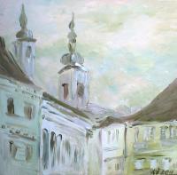 Vilnius Odl Town - Acrylic On Canvas Paintings - By Kristina Cesonyte, Impressionism Painting Artist