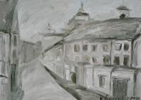 Vilnius Old Town - Oil On Canvas Paintings - By Kristina Cesonyte, Impressionism Painting Artist