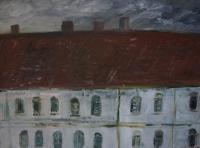 Roofs - Oil On Canvas Paintings - By Kristina Cesonyte, Impressionism Painting Artist